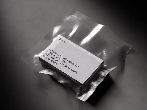 Luiro, Photorealistic Business Card Mockups in Transparent Pouch, EU 14