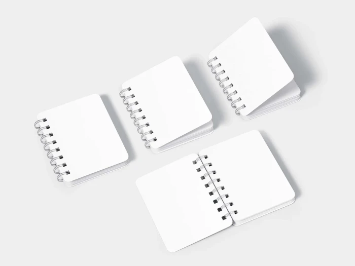 Free Spiral Hardcover Notepads Mockup