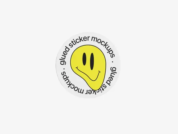 Glossy Sticker Mockup, Scene 54