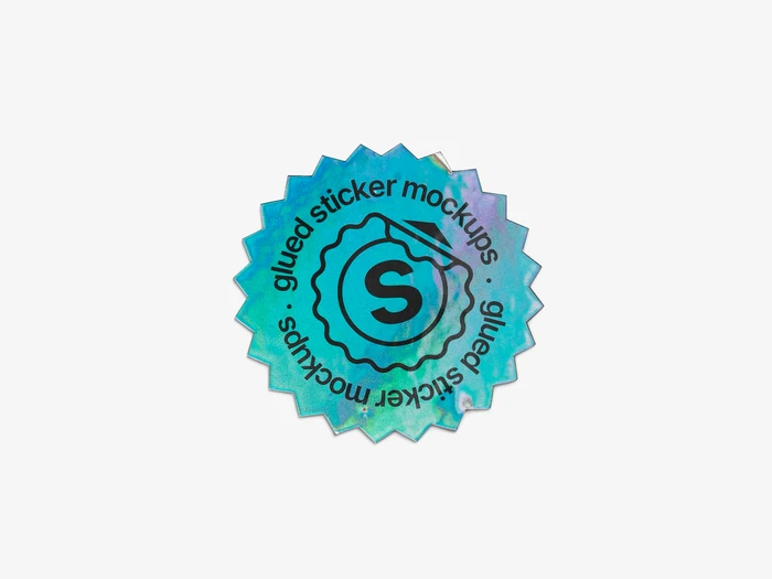 Holographic Sticker Mockup, Scene 08