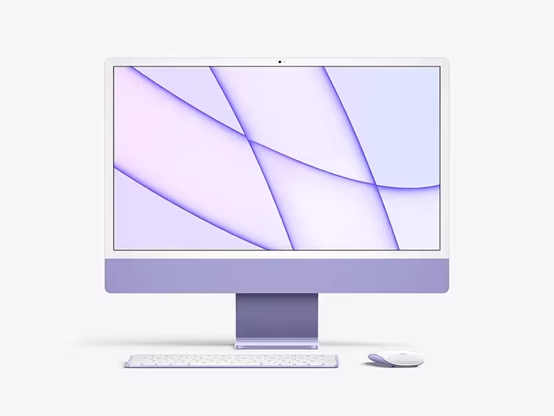 Free iMac 24-inch (2021) Mockup