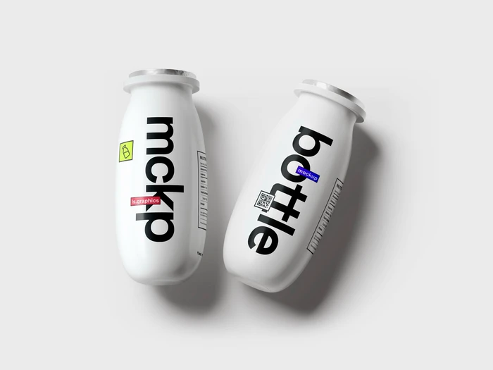Yougurt Bottle Mockup, Scene 05 1