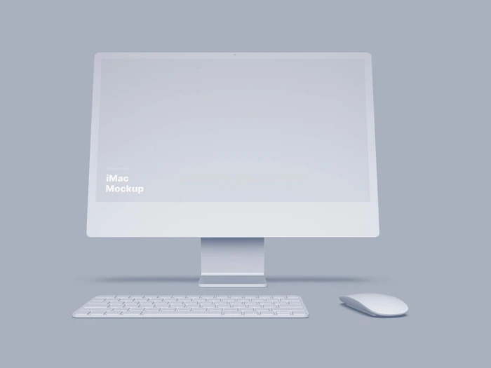 iMac 24-inch Clay Mockups, 03