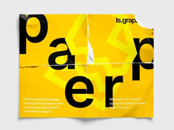 Torn Glossy Poster Mockup, US, 03