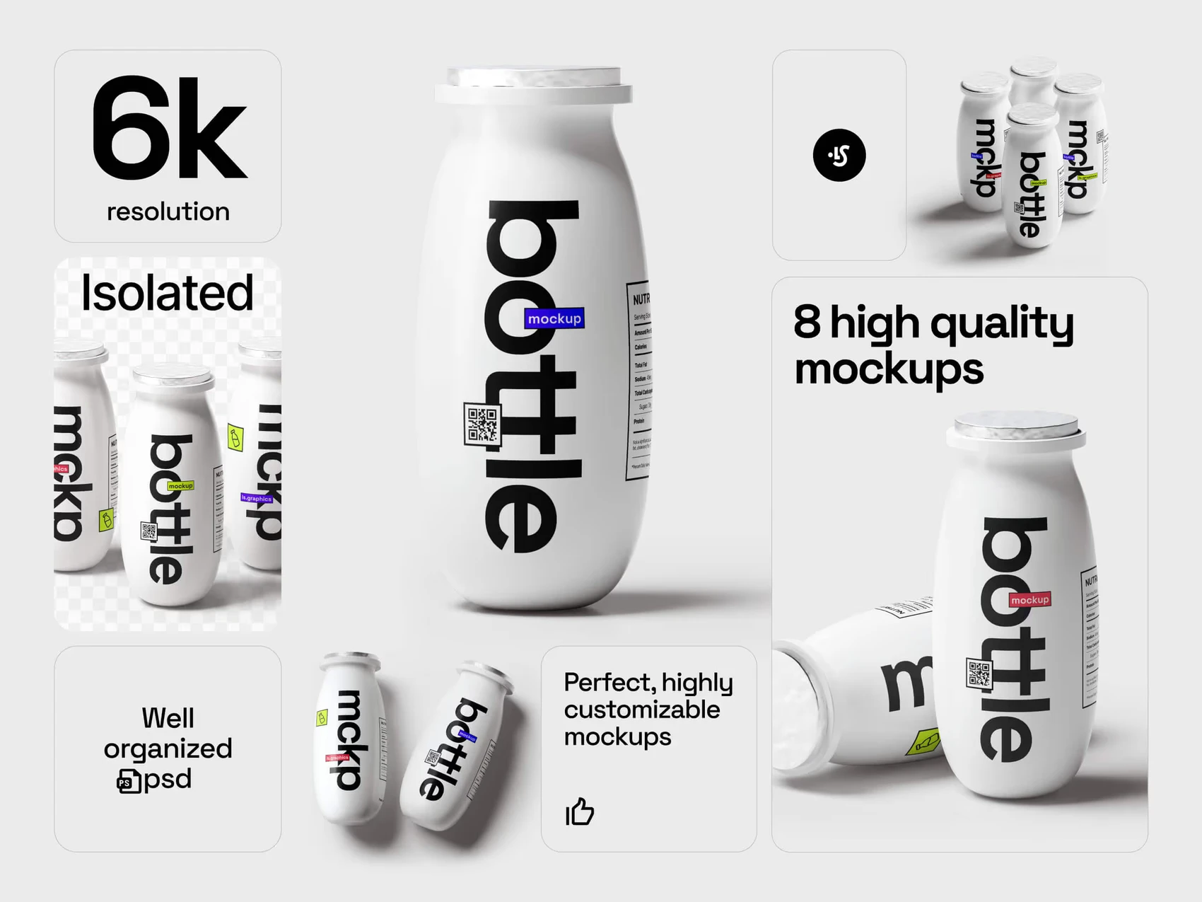 Yogurt Bottle Mockups 2