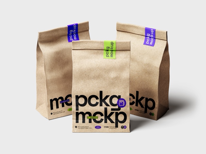 Paper Food Package Mockup, Kraft, Scene 08