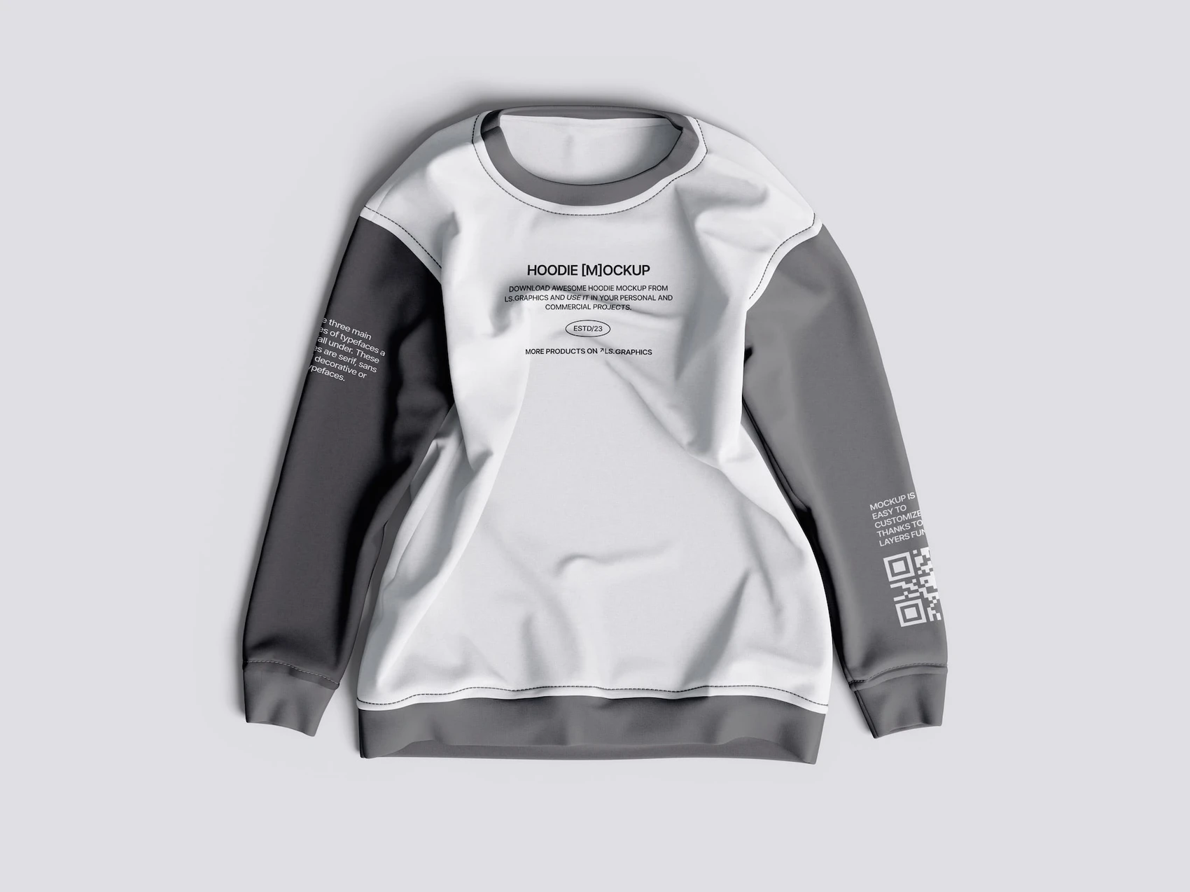 Sweatshirt top view mockup, 06 1