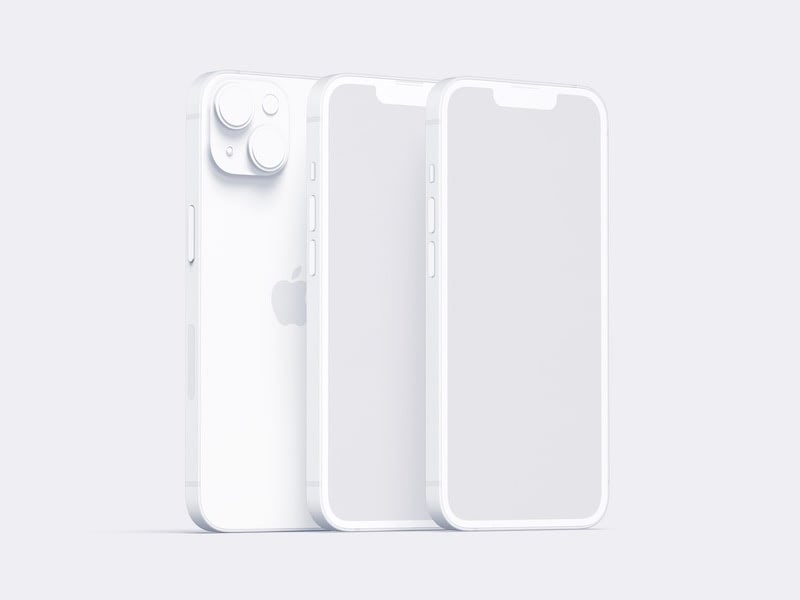 iPhone 14 Clay Mockup, 15