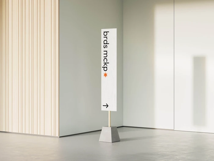 Sign Mockup Mounted on a Stand, Environment, 15