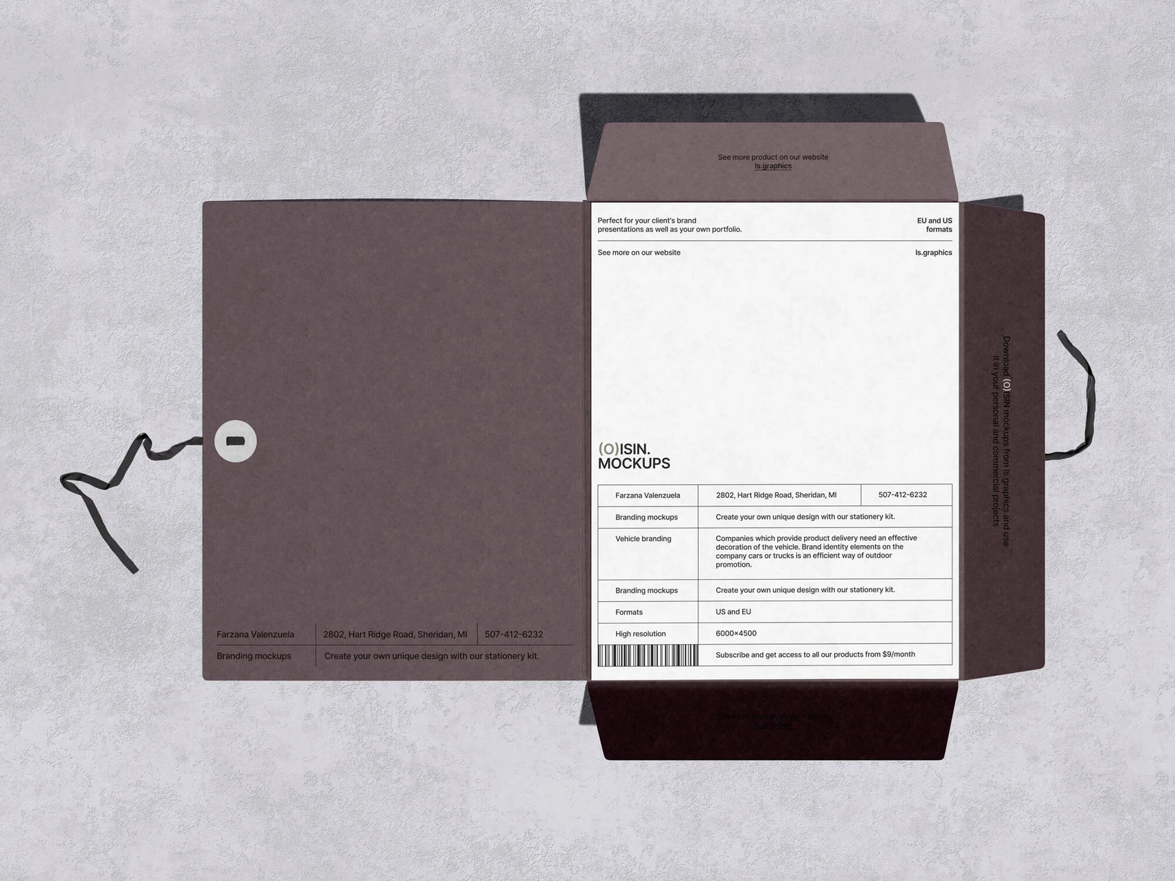 Oisin, A4 Paper Mockup and Folder Mockup, US, 14 1