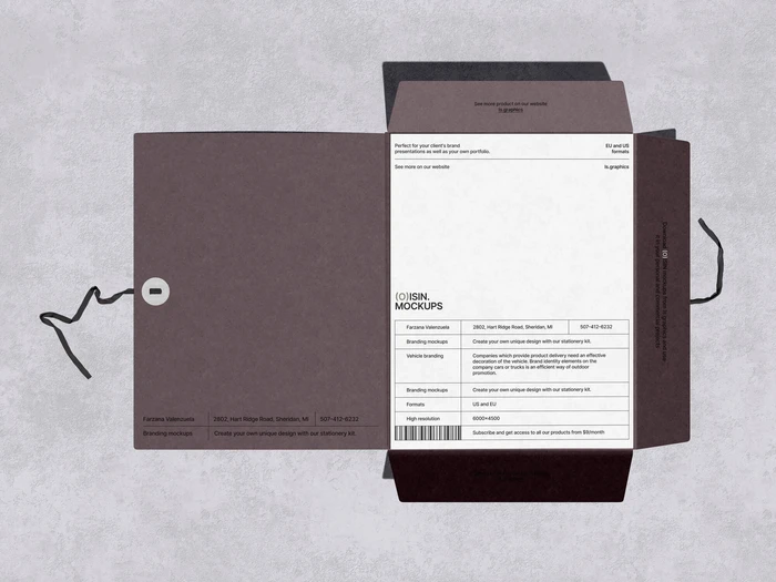 Oisin, A4 Paper Mockup and Folder Mockup, US, 14