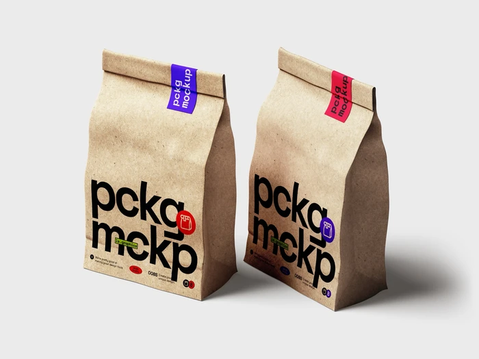 Paper Food Package Mockup, Kraft, Scene 06