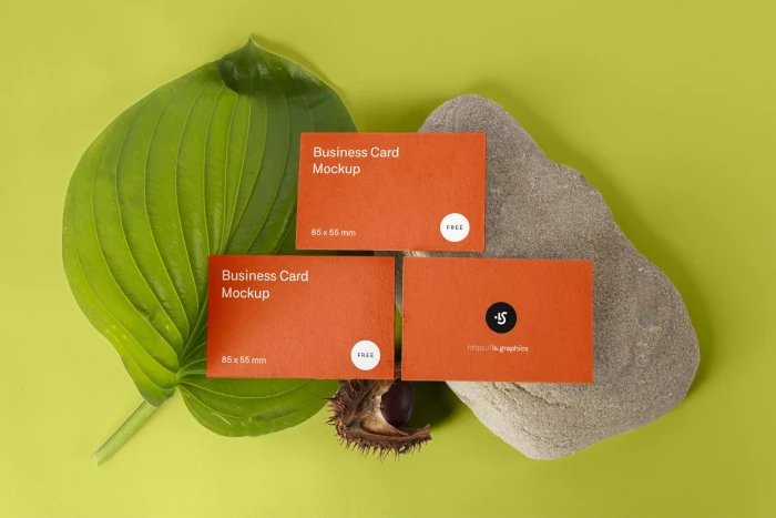 Free Three Business Cards Mockups
