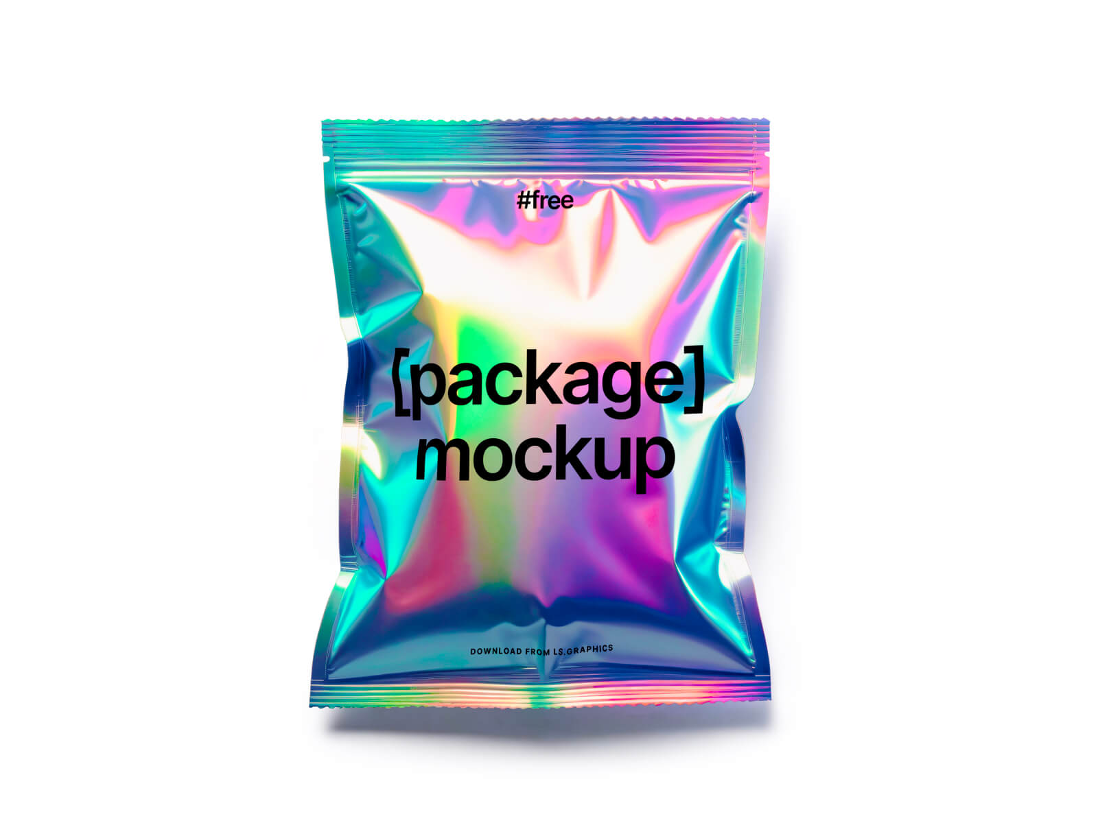 Free Holographic Package Mockup
