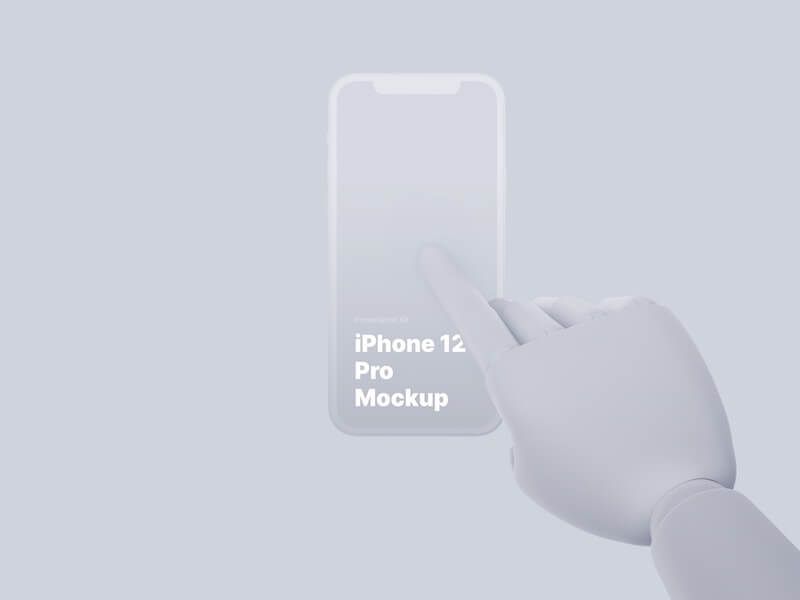 Wooden Hands iPhone 12 Pro Clay Mockups, 08