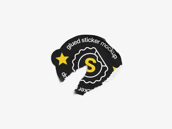 Torn Sticker Mockup, Scene 12