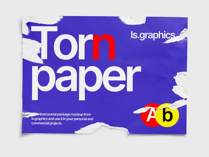 Torn Glossy Poster Mockup, EU, 05