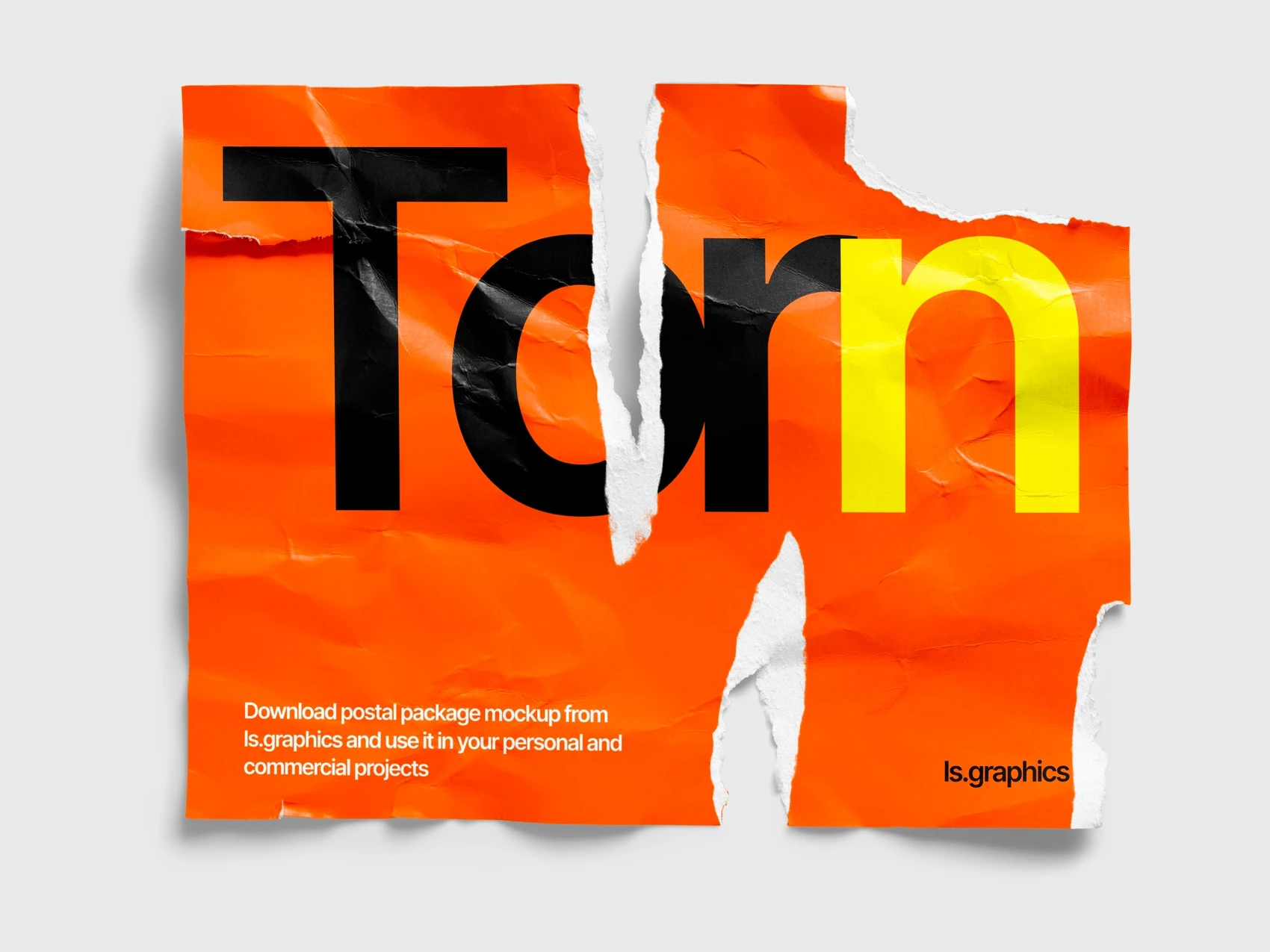 Torn Glossy Poster Mockup, US, 02 1