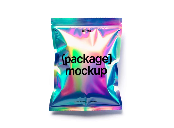 Free Holographic Package Mockup 1