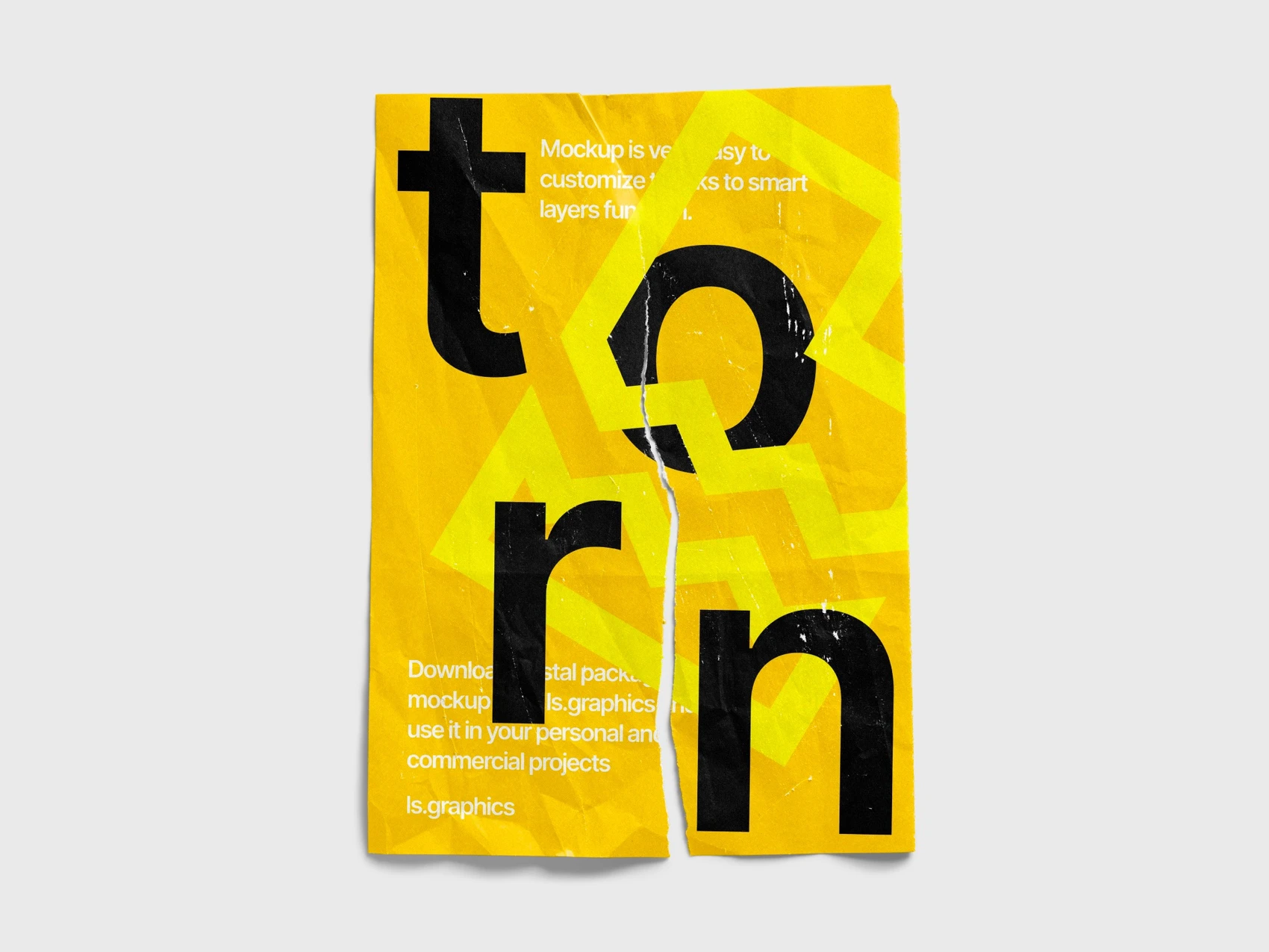 Torn Textured Poster Mockup, EU, 04 1