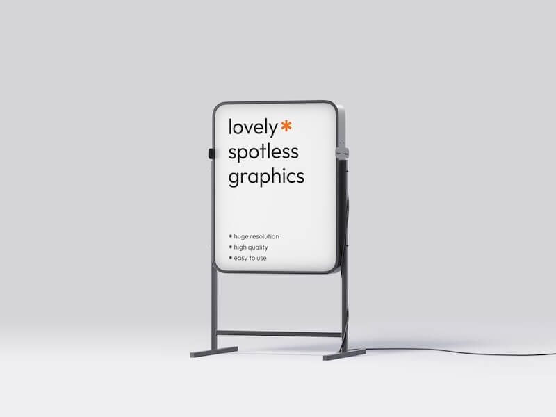 Modern Banner Mockup on Metal Frame, Isolated, 24