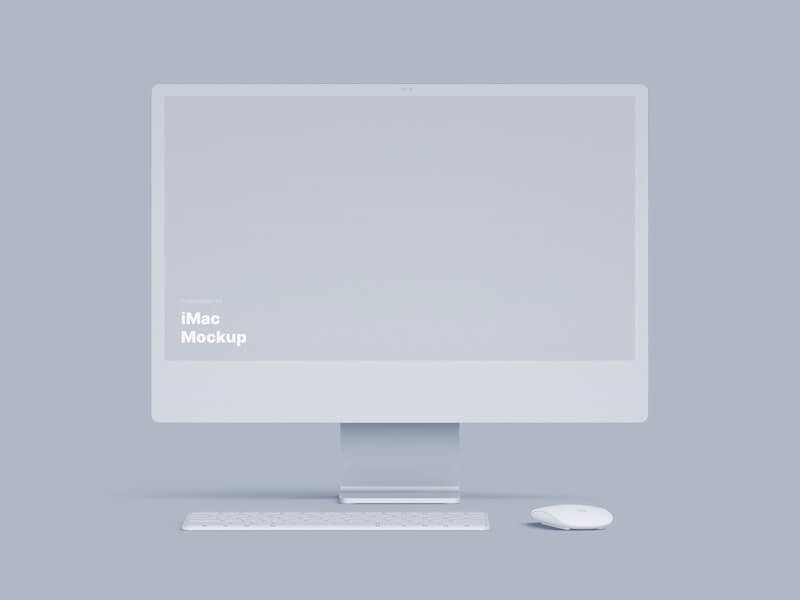 iMac 24-inch Clay Mockups, 01