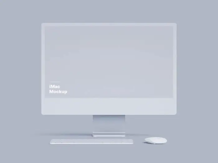 iMac 24-inch Clay Mockups, 01