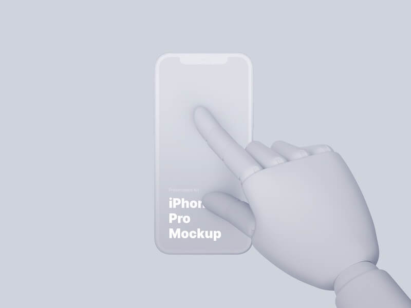 Wooden Hands iPhone 12 Pro Clay Mockups, 09