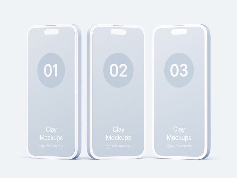 iPhone 14 Pro Clay Mockups, 01