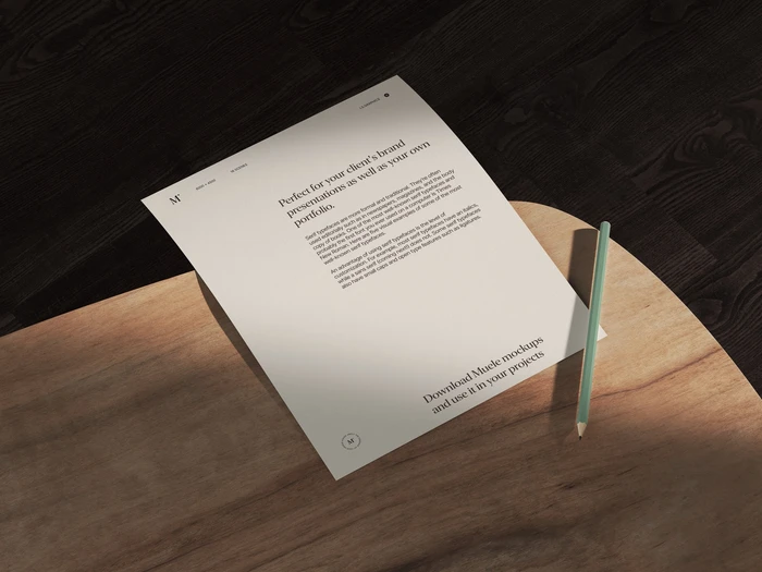 Muele, A4 Paper Mockup, US, Scene 13