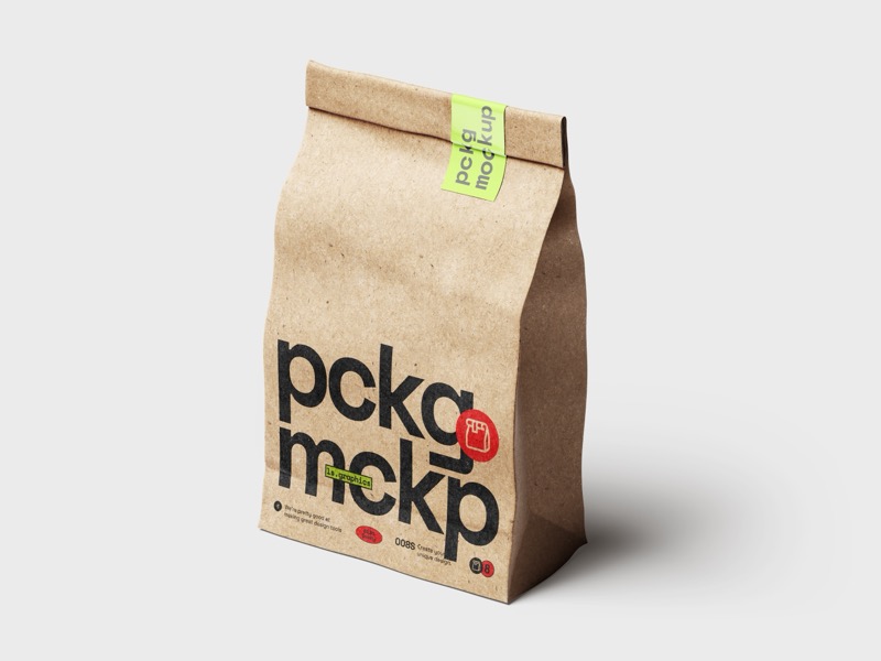 Paper Food Package Mockup, Kraft, Scene 03