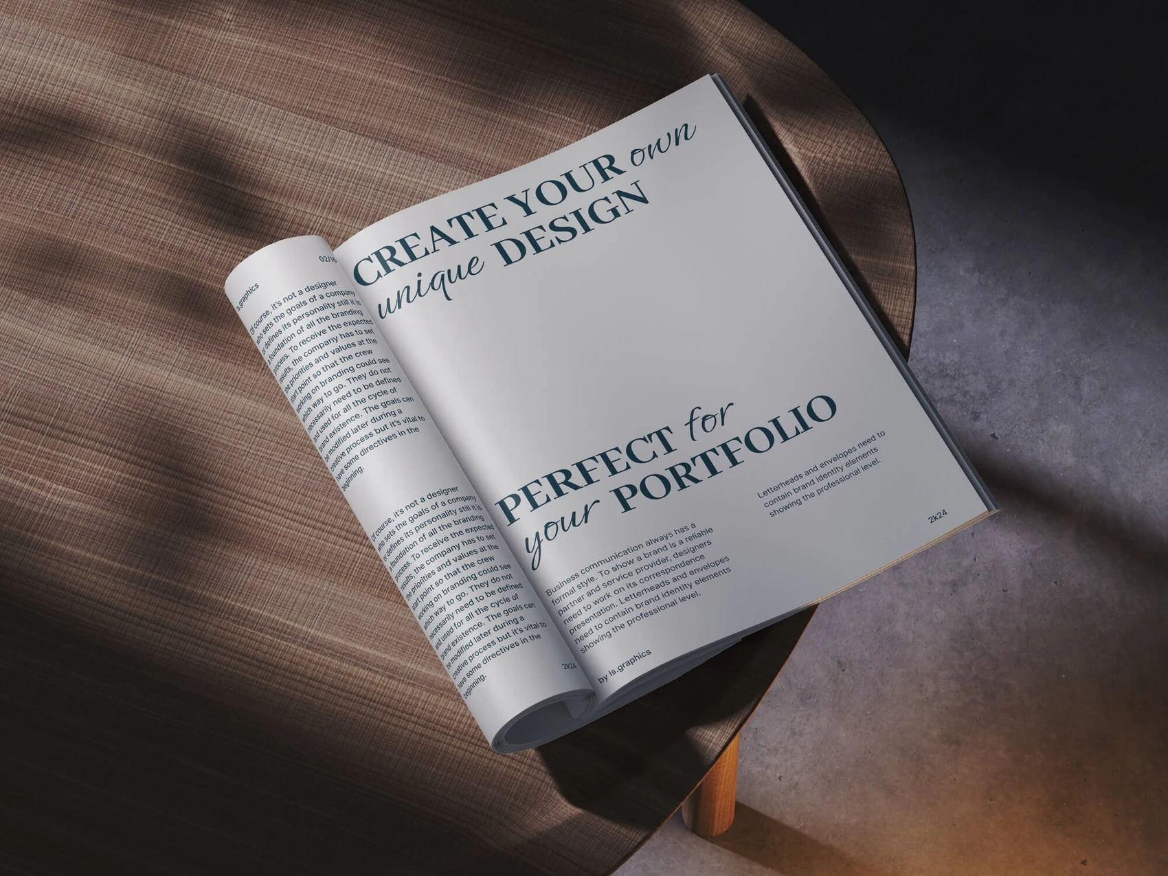 Ateur, Magazine Mockup, in Top View, US, 03 1