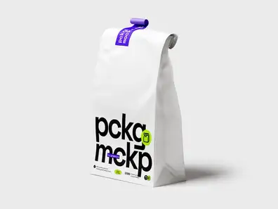 Paper Food Package Mockup, Painted, Scene 07
