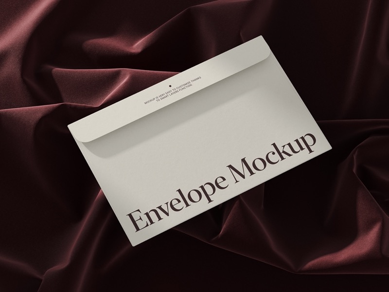 Muele, Envelope Mockup with Amazing Fabric Folds, US, Scene 02
