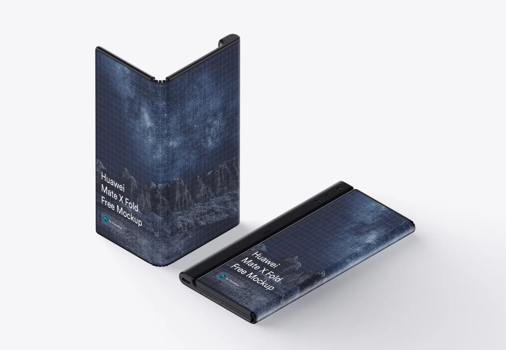 Free Huawei Mate X Phone (Fold) Mockup 1