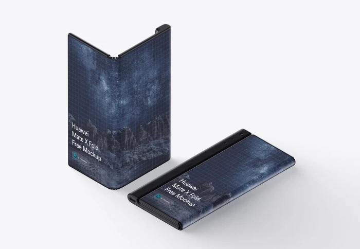 Free Huawei Mate X Phone (Fold) Mockup