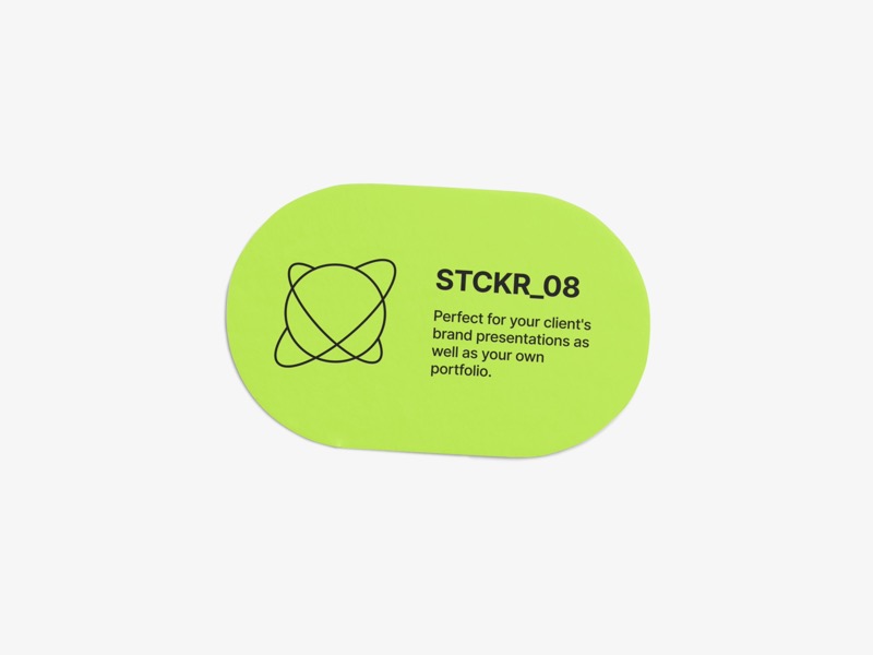 Glossy Sticker Mockup, Scene 36