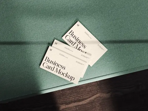 Muele, Business Card Mockups in Top View, US, Scene 06