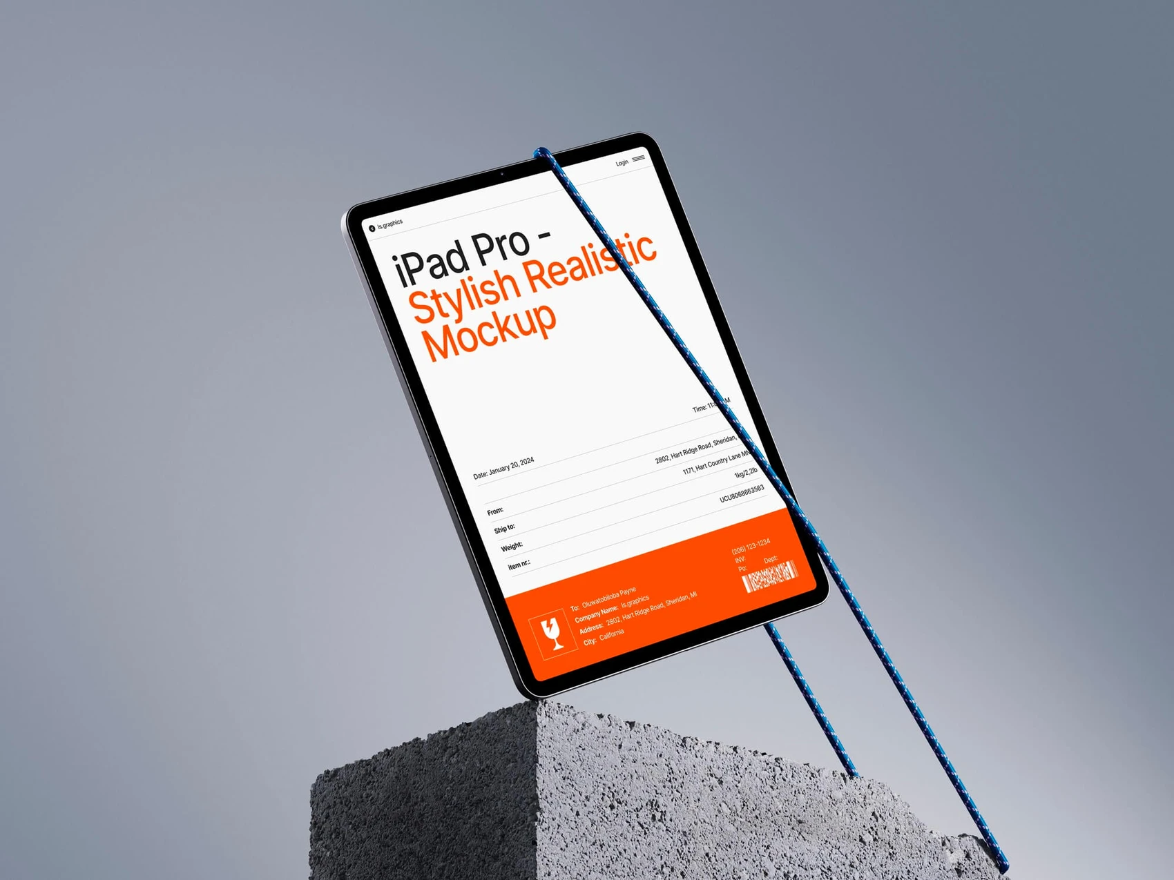 Kaine, iPad Pro Mockup and Concrete Block, EU, 11 1