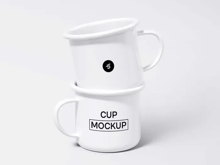 Free Steel Mugs Minimalistic Mockup