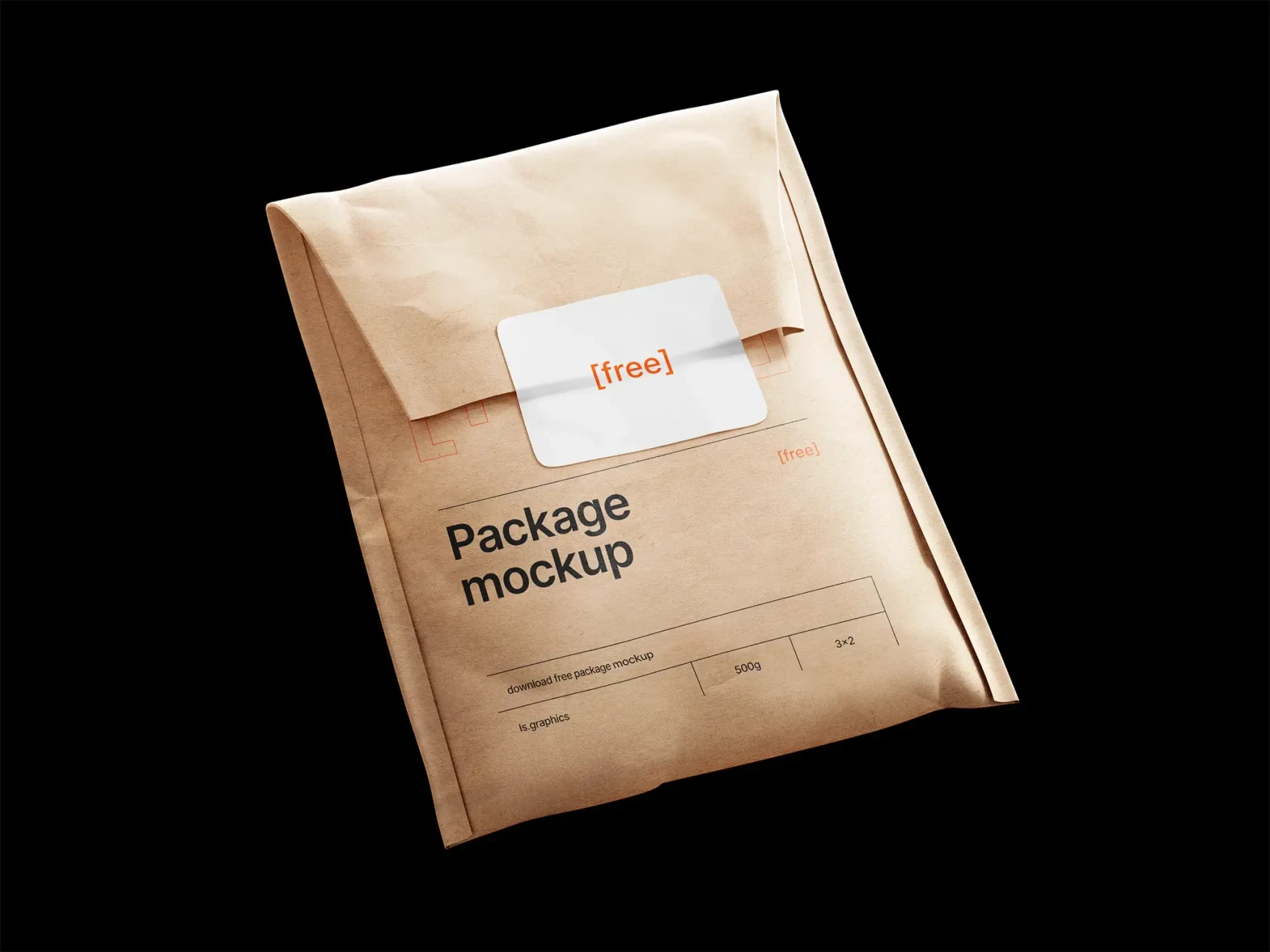 Kraft Paper Postal Bag and Sticker Mockup 1