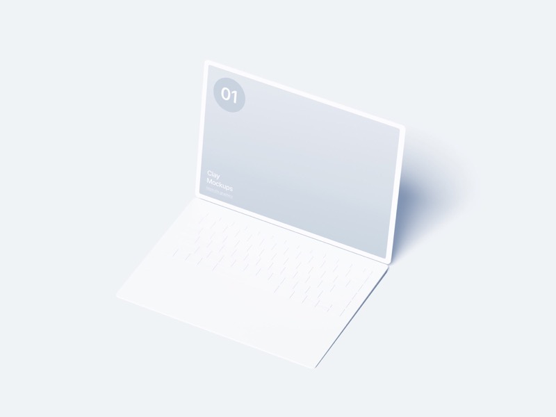 Laptop Clay Mockups, 04