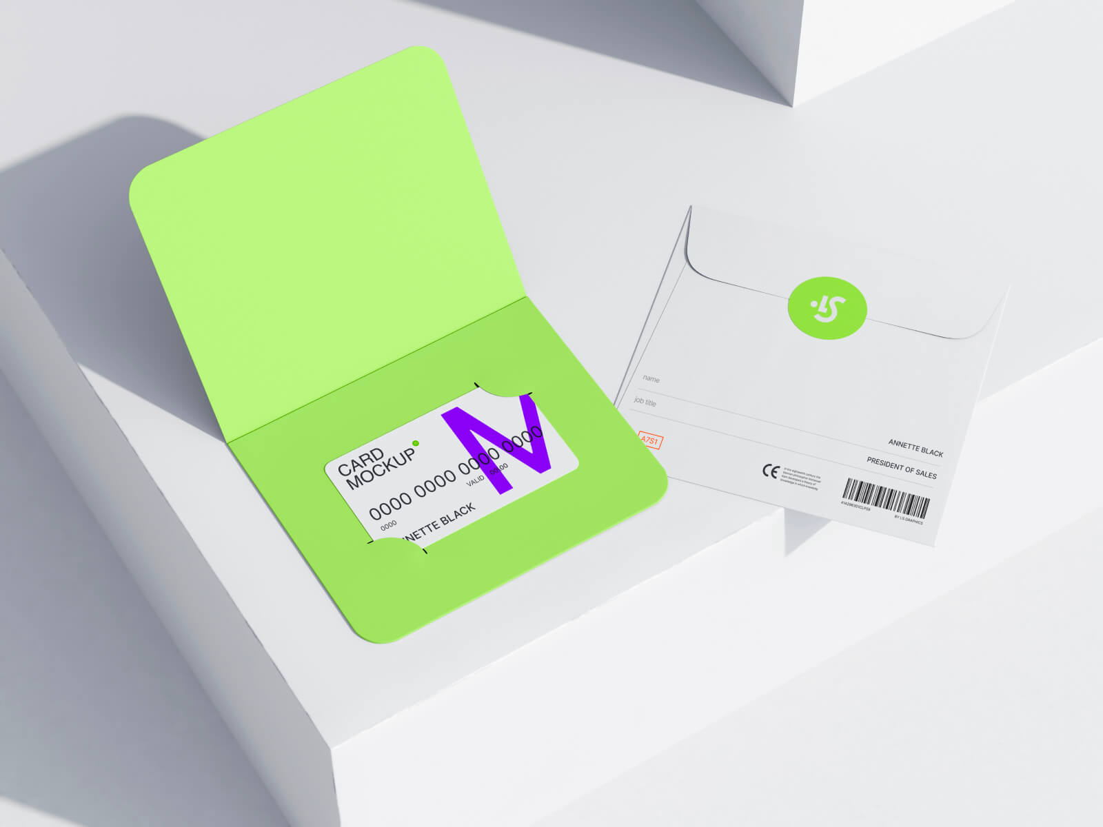 Free Envelope and Plastic Card Mockup