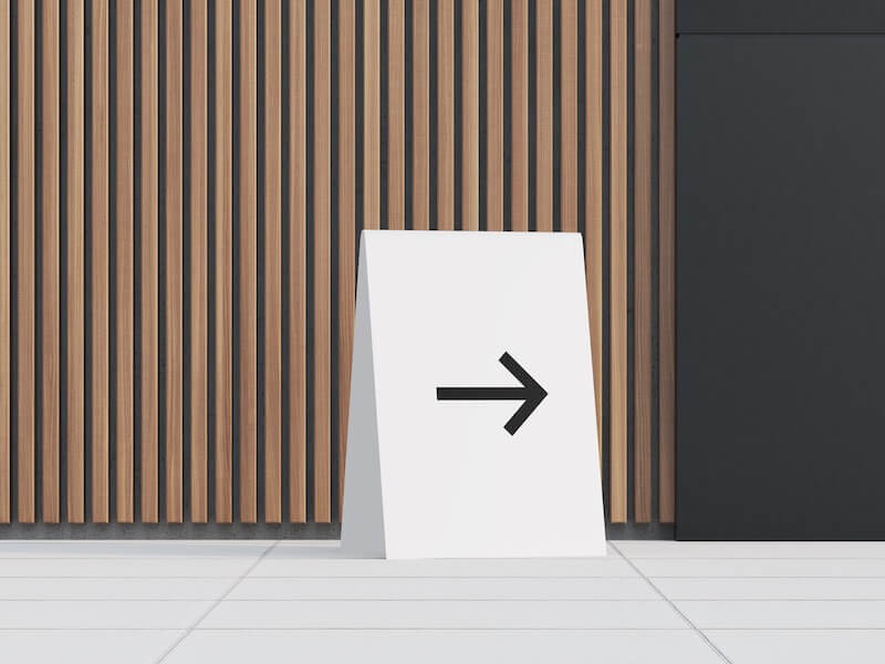 Standing Sign Mockup in Front View, Environment, 17