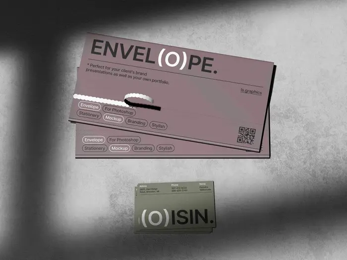 Oisin, Stylish Envelope Mockups and Business Card Mockups, EU, 04 1