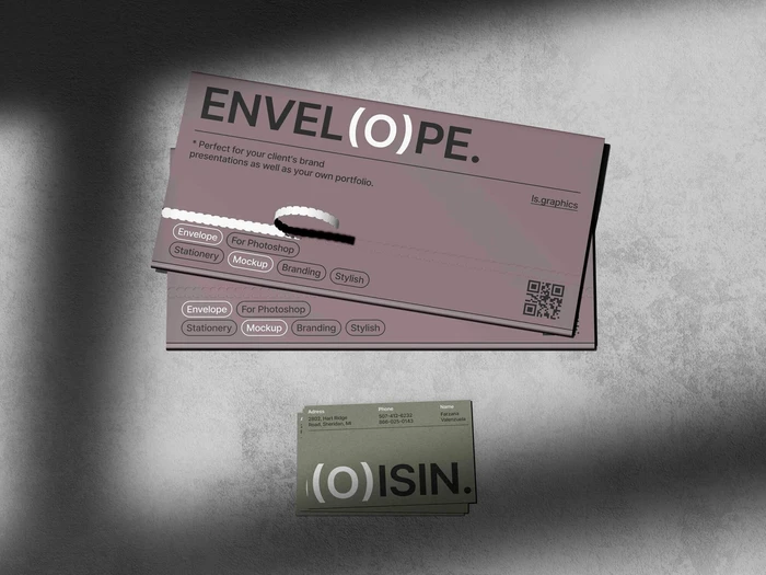 Oisin, Stylish Envelope Mockups and Business Card Mockups, EU, 04