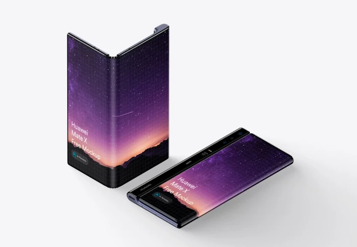Free Huawei Mate X Phone (Fold) Mockup