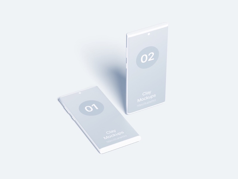 Android Note Clay Mockups, 01