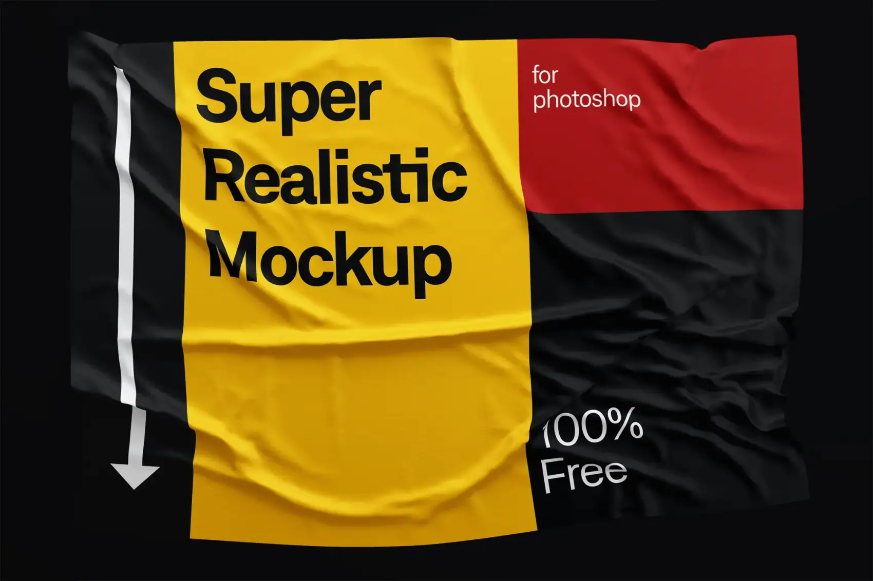 Free Fabric Wrinkled Mockup 7
