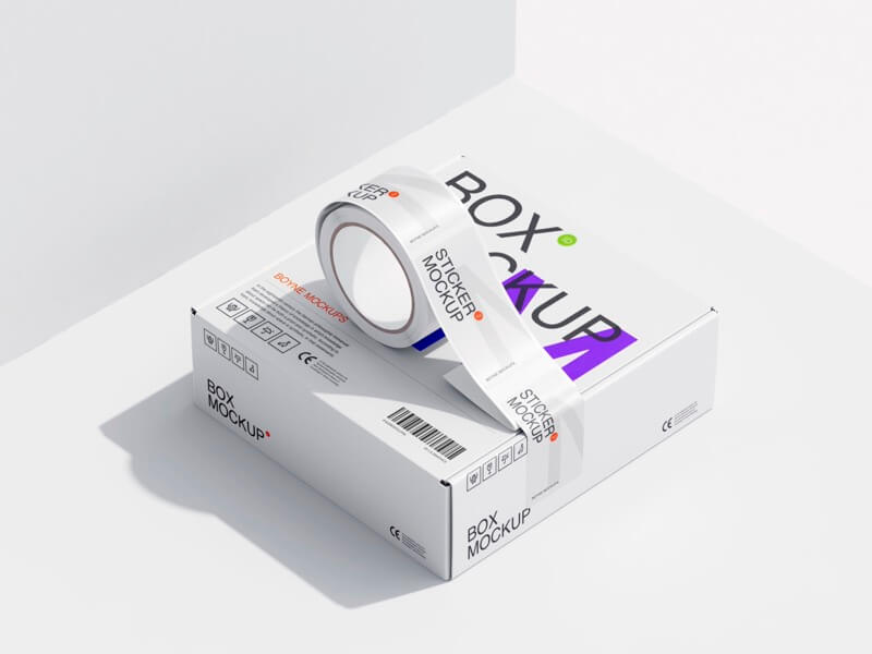 Boyne, Box Mockup and Sticker Mockups, EU, 08